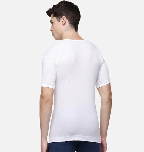 Men Pack Of 10 White Solid Pure Cotton Vests